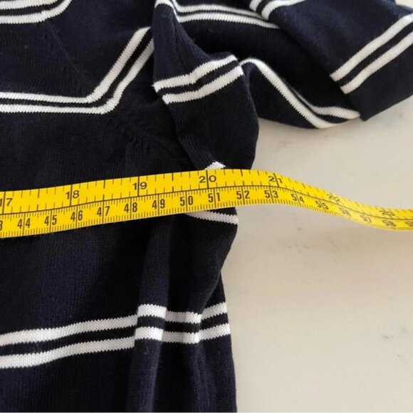 Talbots Navy & White Striped Lightweight Cardigan Sweater Womens Size XL NWT - Picture 5 of 7
